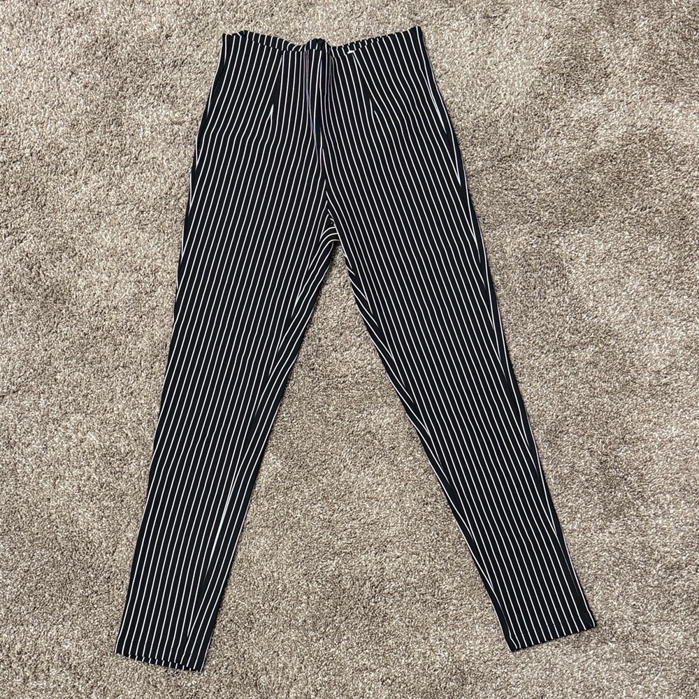 Princess Polly Pin Striped Black and White Pants